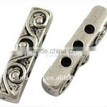 Tibetan Style Beads, Lead Free & Nickel Free, Rectangle, Antique Silver Color, about 18x4x5mm, hole: 1.5mm(LF0481Y-NF)