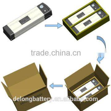 Shenzhen factory 350W motor electric bike battery pack 36v 10ah for ebike with silver case