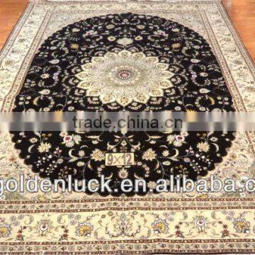 9x12ft hand made wool and silk blue rugs