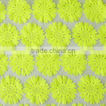 fluorescence cotton embroidery voile fabric fashion design