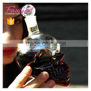 Creative Gift Glass Container Glassware Skull Wine Bottle Glass Cup