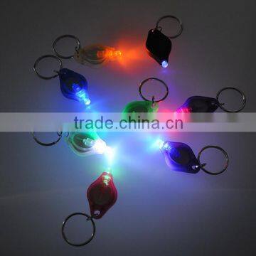 Plastic Multi-Color promotional mini led flashlight keychain factory