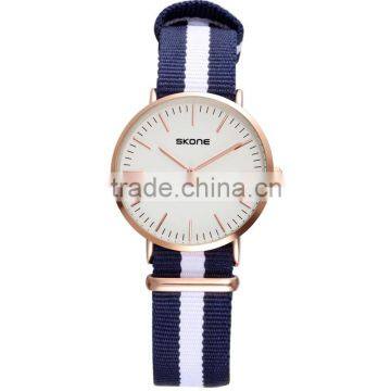 SKONE 6165 Multiple Colors Rose Gold Watch Ladies Nato Strap Watch