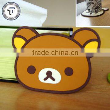 Novelty animal shape bear silicone glass coaster