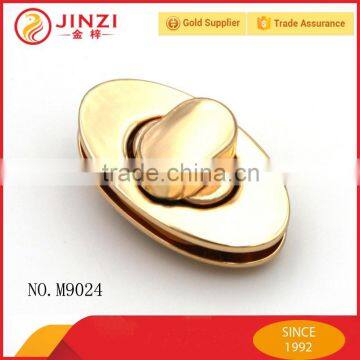 Custom fashion metal turn lock bag closure
