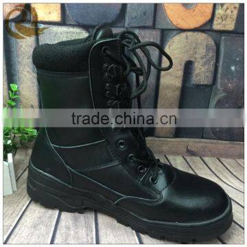 Wholesale top quality leather black army military tactical boots