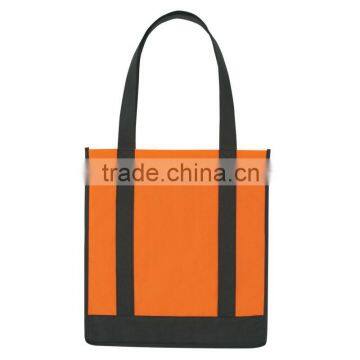 Non-Woven Two-Tone Shopper Tote Bag- Orange