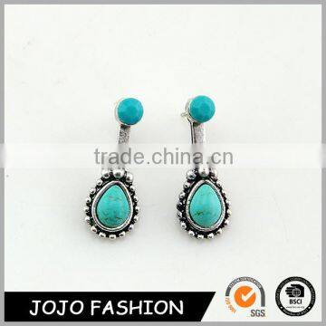 Elegant Women Daily Wear Plastic Alloy Turquoise Earrings