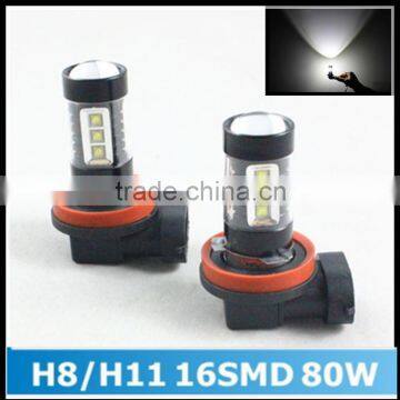 Super Bright White H8 H11 80W 16pcs OSRAM Chips LED Car Fog Light Fog Lamp LED Headlight