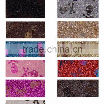 High quality durable shining glitter pu synthetic leather for bag, shoes