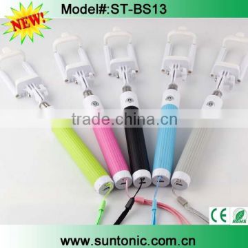 Hot sell bluetooth selfie stick monopod,mini selfie stick,tripod selfie stick with bluetooth shutter