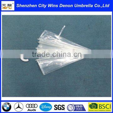 23"8k PVC Umbrella Transparent White, Hook Handle Rain Use Straight Umbrella photo-5