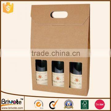 Natural wine bottle carton box dimension of carton wine box wine carton box