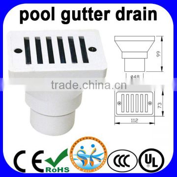 Swimming pool equipment gutter drain, pool fitting