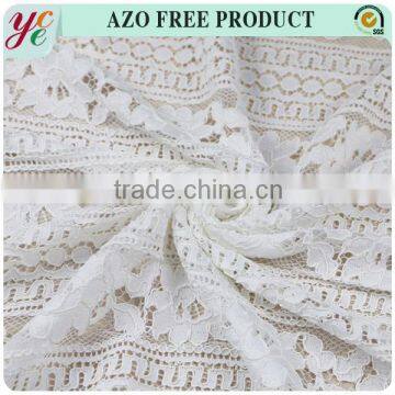 China supplier top quality snow white jacquard polyester lace fabric