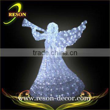 Outdoor lighted angel decoration