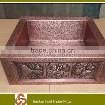 square bronze wash basin sink