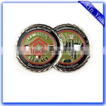 Cheap custom made metal enamel silver coin