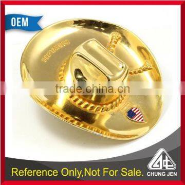 Good Quality gold full 3d cow boy hat for business gift