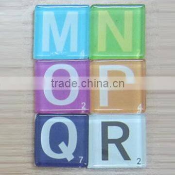 Square Scrabble Letter Crystal Glass Mosaic Educational Toys