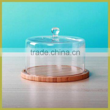 Wholesale glass dome cake stand for tableware