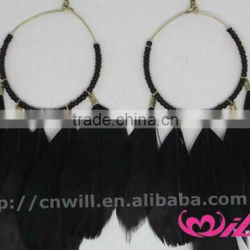 Long Big Feather Earrings Back Feather Earrings Hook Earring For Fashion Girls