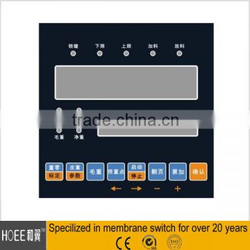 High Quality Pet F150 Membrane Keypad Flat Button Keypad with Window and leds