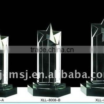 Handmade Tall Cut Crystal Trophy For Graduation Souvenirs