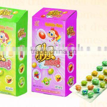 Speckled gum balls with silver wrapper in display box(sweets chewing gum)