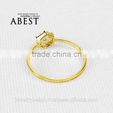 Cluster Solitaire Ring 10K Yellow Gold Micro Pave Engagement Wedding Ring Lady's Fashion Jewelry Ring photo-4