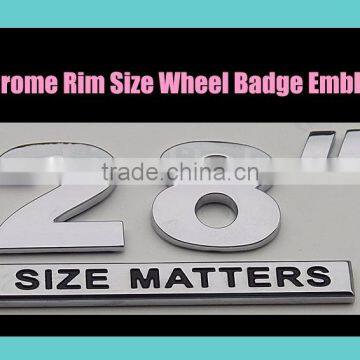 chrome wheel Size emblems,badges,stickers,logos