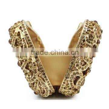 Gold Crystal Rhinestone Elegant Wedding Diamante Ladies Clutch Evening Bag (88161A-GG) photo-5