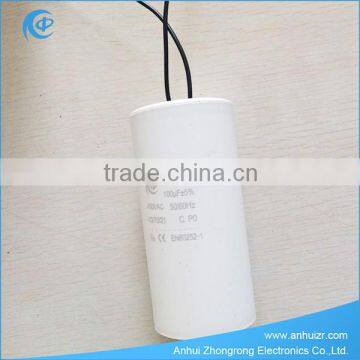 plastic capacitor cbb60 water pump ac capacitor 450vac 100uf