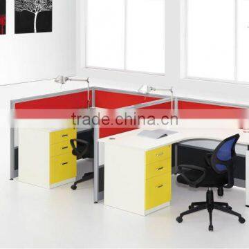 Modern office furniture design 2 people aluminum frame partition