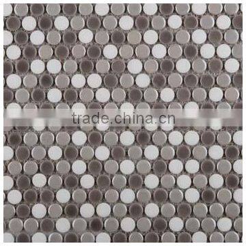 color mixed round stone mosaic, round art mosaic, kitchen design mosaics(PMSG348)