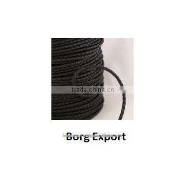 3mm Braided Leather Cords From BORG EXPORT /Genuine Leather / Braided Leather cord 3 mm