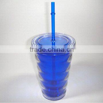 Double wall plastic ice mug tumbler