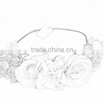 Charming Flowers Elastic Headbands,artificial Flower Crown Hair Jewelry Accessories photo-5