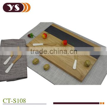 slate cheese board with 4 pcs wood spatulas