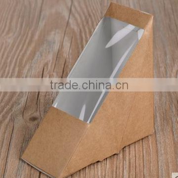 cheap price good quality Triangle Paper Sandwich Box with PP Window