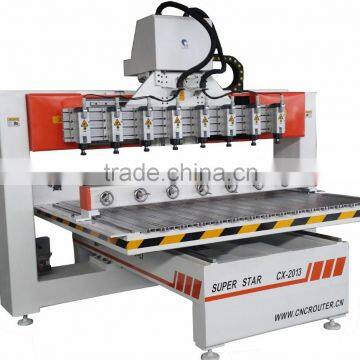 one head with 8 air cooled spindles cylinder cnc router engraving machine 4 axis