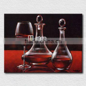 Wine bottle oil paintings