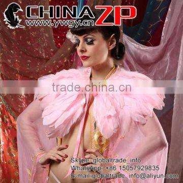 NO.1 Supplier ZPDECOR Factory Direct Sale Top Quality Dyed Trimming Green Goose Feathers Trim photo-6