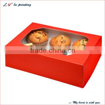 custom design printed paper 6 cupcake boxes/ elegant cup cake box/ cakes cardboard 6 holes cupcakes boxes wholesale