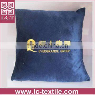 supply OEM embroidered cheap promotional flocking pillow with invisible zipper design(LCTP0106)