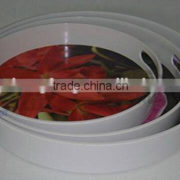 round melamine tray with handles