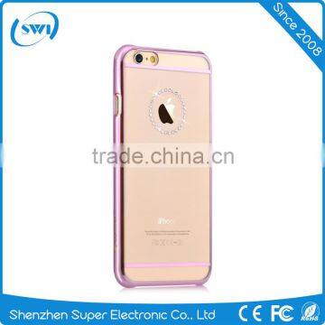 Electroplating PC Hard Case Crystal Jewelry Hard Back Screen Cover for IPhone 6/6s Plus photo-6