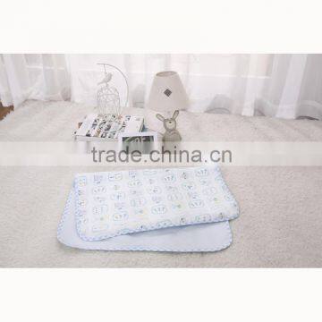 bamboo fibre water-proof and free breathing ultralarge baby changing pads mat blue cat style