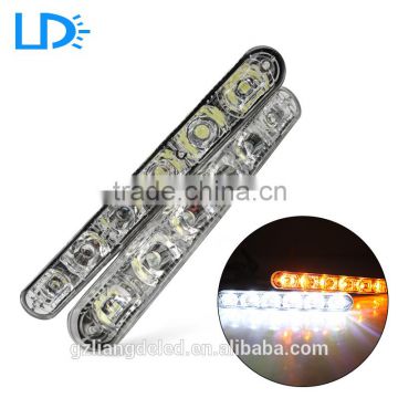 Promotion!white and yellow color led car turn signal drl light