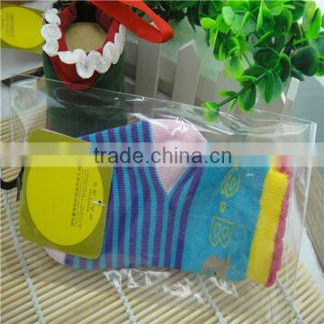 Custom Scan Tube Bear Cute Bady Socks ,stripe Blue and Pink Color Cotten